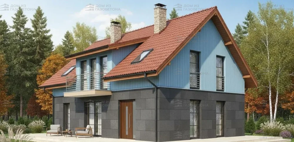 Проект Двухэтажный дом 12 на 10, 157 м2