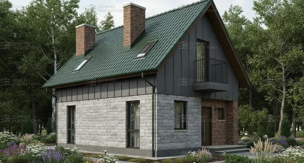 Проект Двухэтажный дом 7 на 10, 80 м2