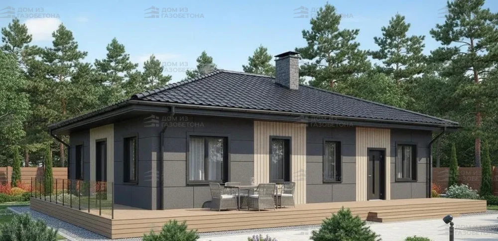 Проект Одноэтажный дом 13 на 16, 119 м2