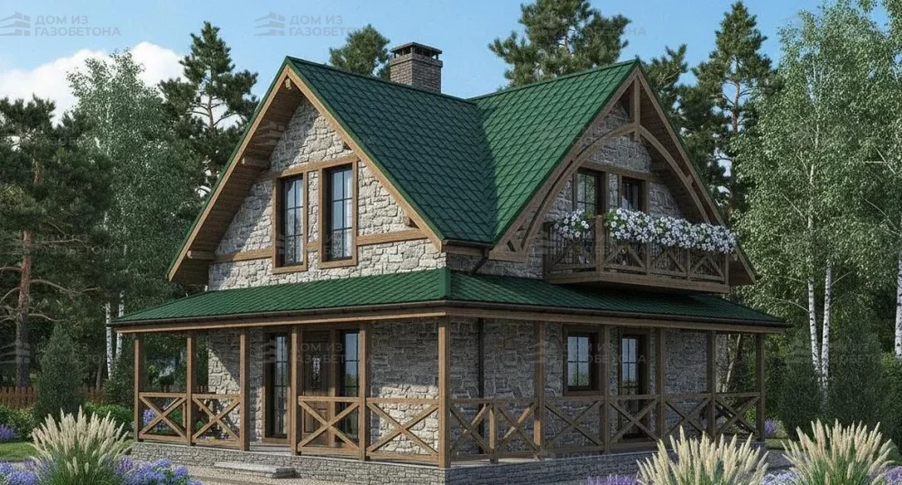 Проект Двухэтажный дом 7 на 7, 61 м2